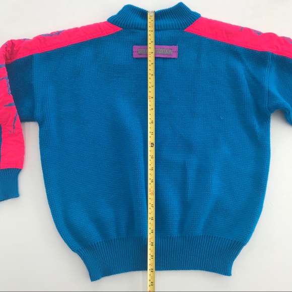 OP vintage sweater neon pink & blue - Picture 7 of 7